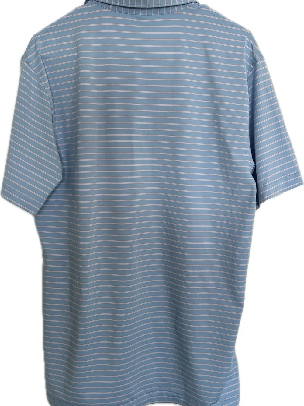 Men's Light Blue Striped Polo Shirt - Picture 3 of 6